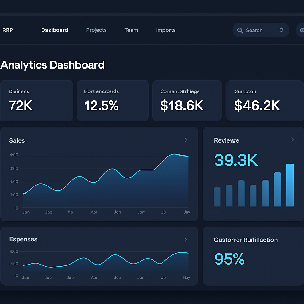 ERP analytics dashboard interface